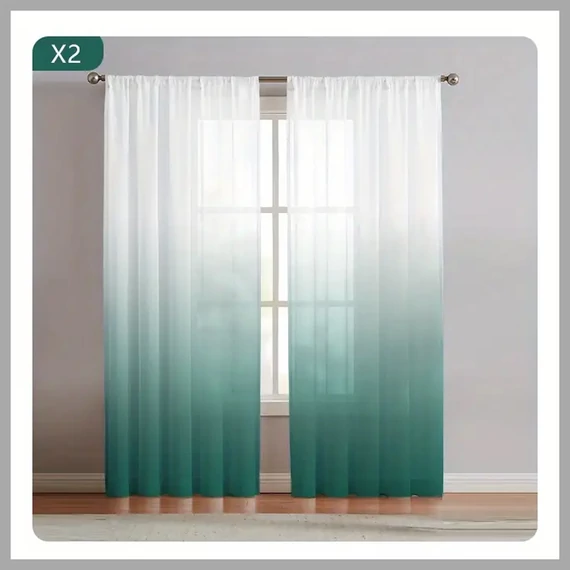 2-dielna záclonová sada - Zelená farba 132x160 cm | UN04758
