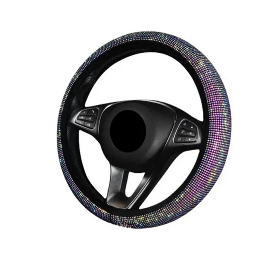 Ochranný poťah na volant | so strassovými kamienkami | svetloružový | 38 cm SLH5837