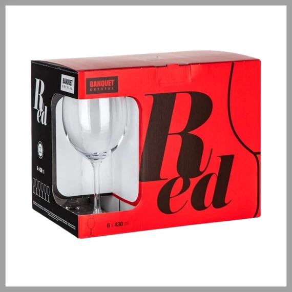 BANQUET CRYSTAL súprava pohárov LEONA 430 ml, 6 ks 02B4G006430