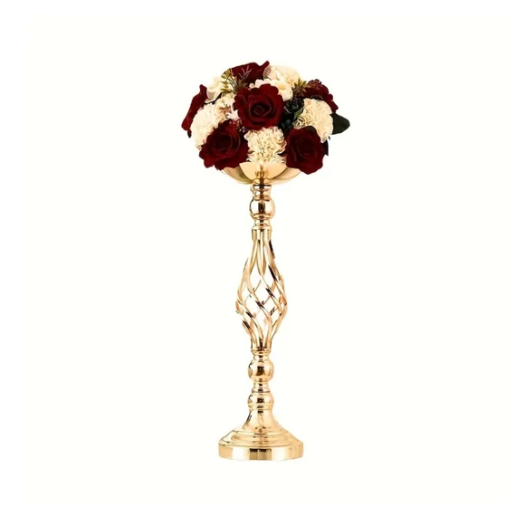 Dekoračný kovový svietnik v zlatej farbe – 53 cm JK1215466-1
