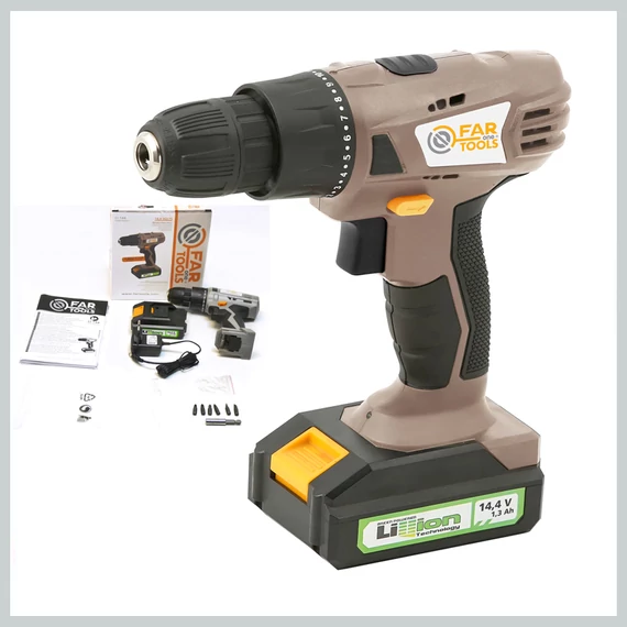 Far Tools akumulátorový vŕtací skrutkovač – 14,4 V 215116