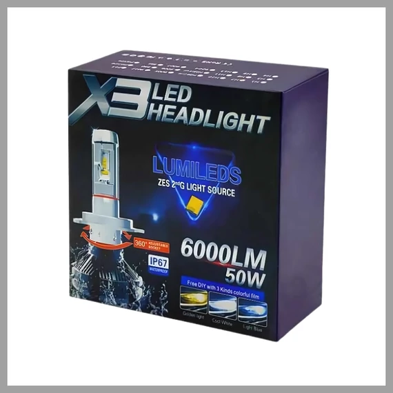 X3 LED reflektor – 6000 lúmenov, 50W, vodotesnosť IP67 CD2-X3-H7
