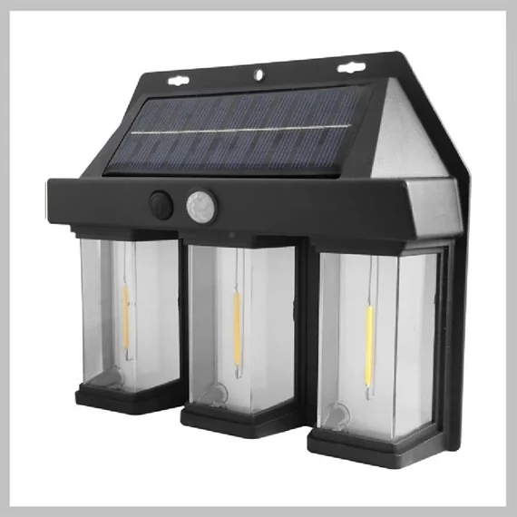 Vonkajšie solárne nástenné svietidlo s pohybovým senzorom – 3 LED (BK-618-3)