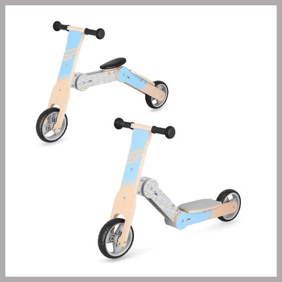 Spokey WOO-RIDE MULTI – 2 v 1 drevený odrážadlo a kolobežka 940906