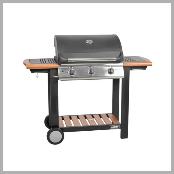 HECHT – Plynový gril s 3 horákmi, 10,5 kW, liatinovým roštom FIREWOOD