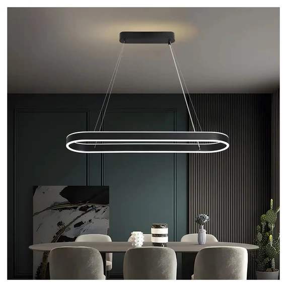Moderné LED stropné svietidlo oválne, matná čierna – LB1362712