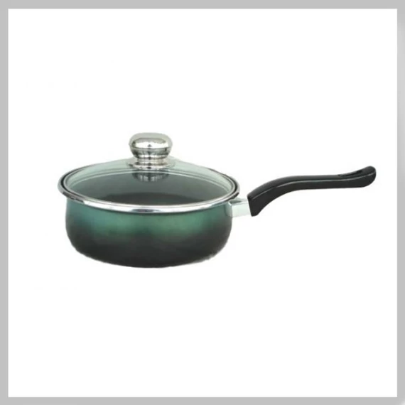Platinum teflónová panvica s rúčkou a sklenenou pokrievkou 24 cm – 2,5 litra – zelená 5991554601315