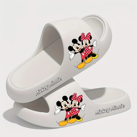 DISNEY Mickey & Minnie Mouse EVA šľapky – biele – KM1675166-2