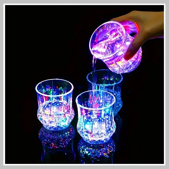 LED svetelná sada pohárov – 6 ks, 200 ml, viacfarebné svetlo YL1840711