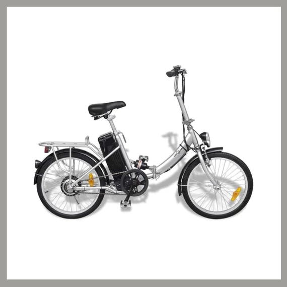 Skladací elektrický bicykel – strieborný, 250 W – model 394100