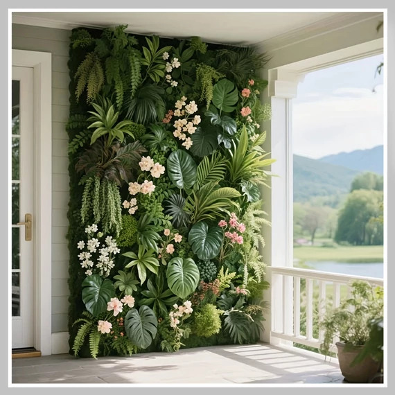 Umelý zelený nástenný panel – realistický džungľový efekt 60 × 40 cm RH3410458