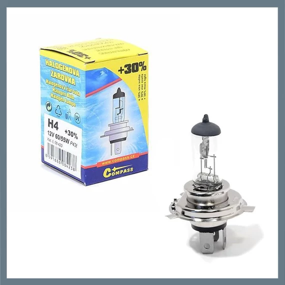Halogénová autožiarovka +30 % – 12 V H4 60 55 W P43t 08423