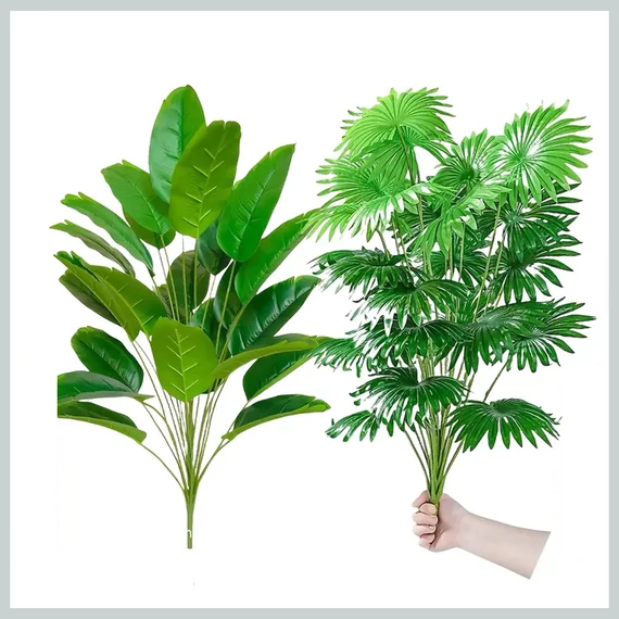 Sada umelých rastlín – 2 ks extra vysokých tropických listových kytíc (83 cm, 48 listov) – PJ2686249