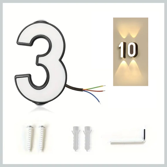 Vodotesné svietiace číslo domu "3" – QE2814065-3