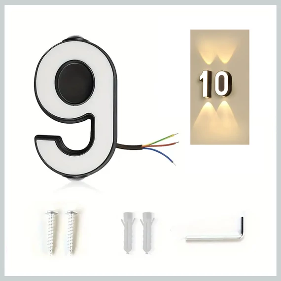 Vodotesné svietiace číslo domu "9" – QE2814065-9