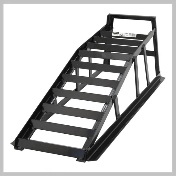Oceľová nájazdová rampa pre auto – 1000 kg, 83 × 27 × 31 cm – s certifikátom TÜV/GS – 09248