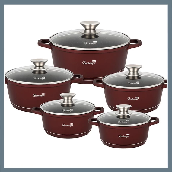 Bachmayer BM-8823 – 10-dielna súprava hrncov s granitovým povrchom (hnedá)