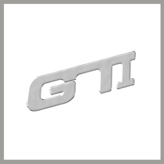 GTI Chrómovaná Autovozidlová Znak – Samolepiaca – Strieborná 35217