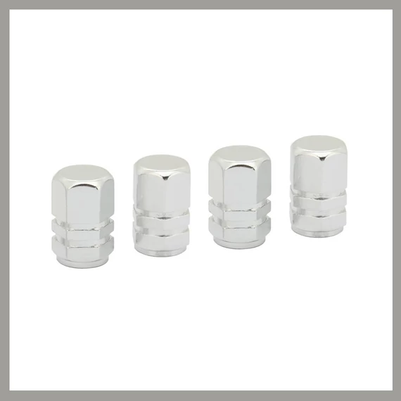 Dekoratívne krytky ventilov – strieborné, sada 4 kusov 32330