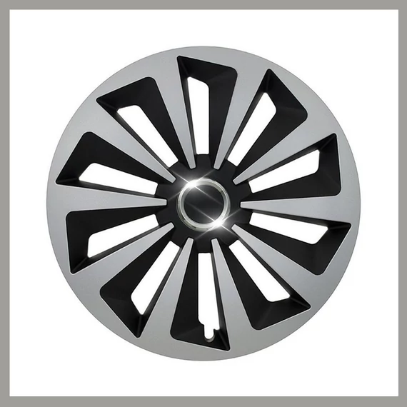 Ozdobná puklica FOX RING 16" – strieborná/čierna, 1 kus 32512