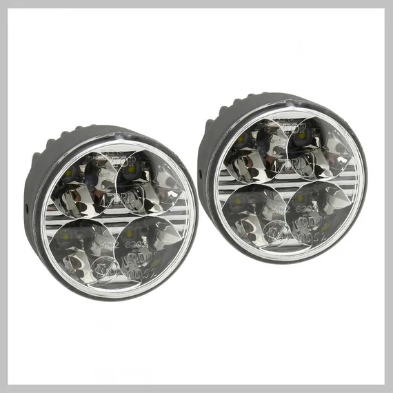 Denné svietenie 4 výkonné LED – 12/24 V, okrúhly tvar (70 mm), súprava 2 kusov 33551