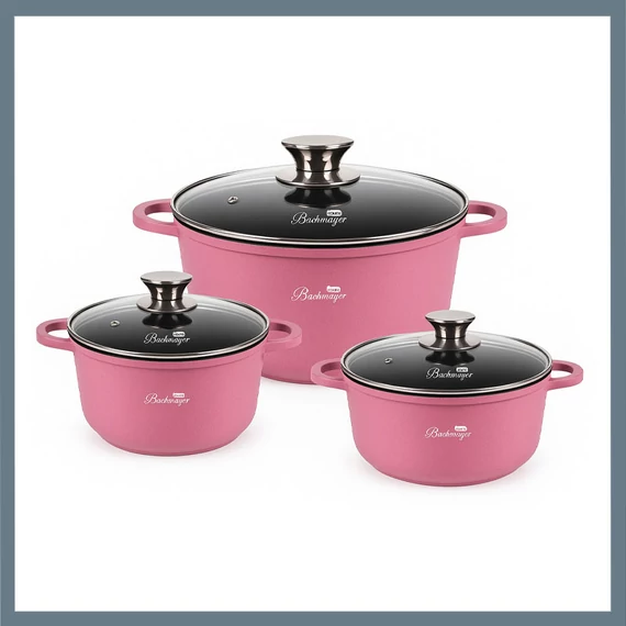 Súprava hrncov Bachmayer 6 dielna ružová BM-7870