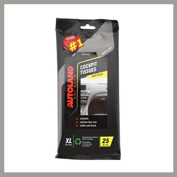 AUTOLAND čistiace utierky na palubnú dosku – matný efekt, 25 ks XL 00816