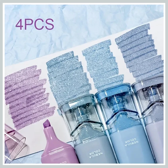 Súprava 4 trblietavých zvýrazňovačov – Nebula Color DW507694-nc