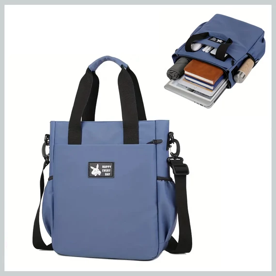 „Happy Every Day” kabelka a batoh v jednom – modrý RQ195736-k