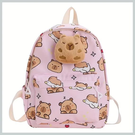 Detský batoh s plyšovým medvedíkom – ružový YJ902173-2