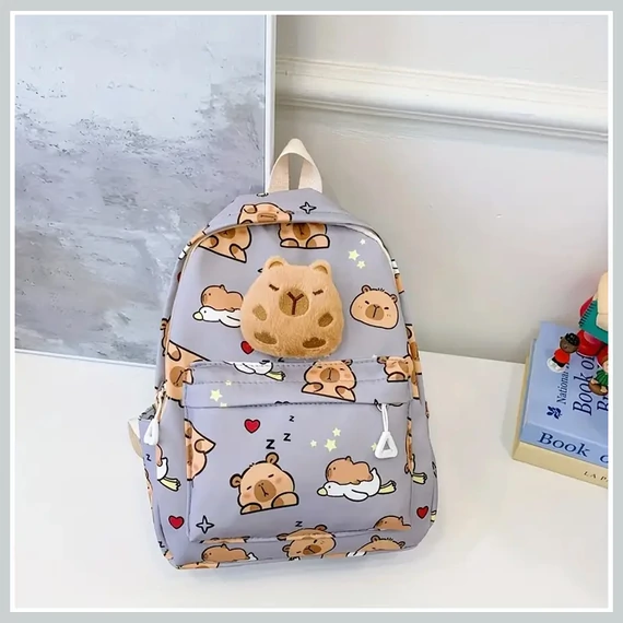 Detský batoh s plyšovým medvedíkom – sivý YJ902173-3