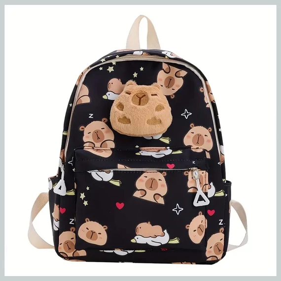 Detský batoh s plyšovým medvedíkom – čierny YJ902173-4
