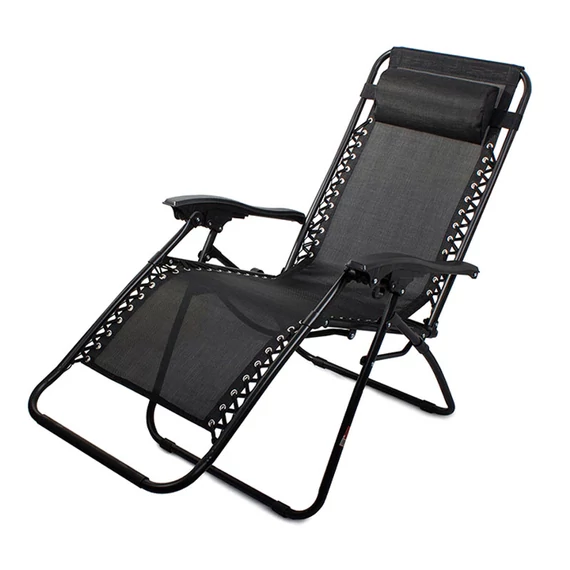 Skladacie ležadlo Gravity Sun Lounger - čierne 01427_CZ