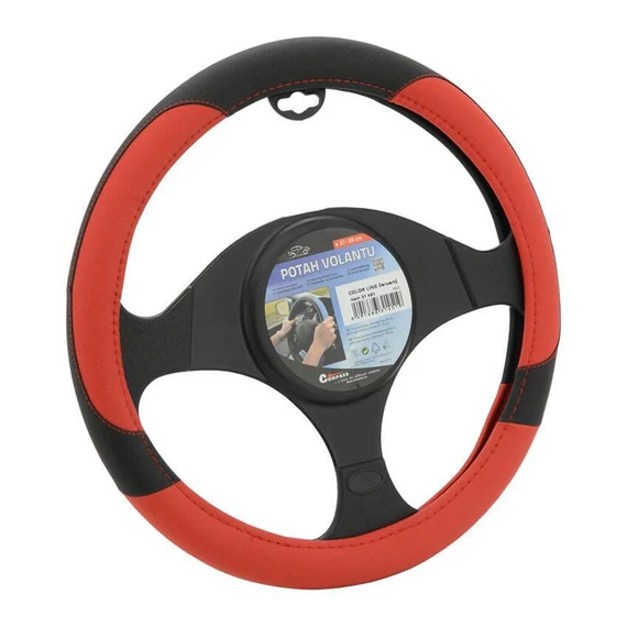 COLOR LINE poťah na volant červeno čierny 37 až 39 cm 31451
