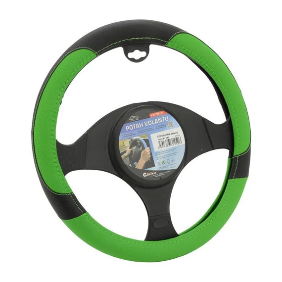COLOR LINE poťah na volant zeleno čierny 37 až 39 cm 31452