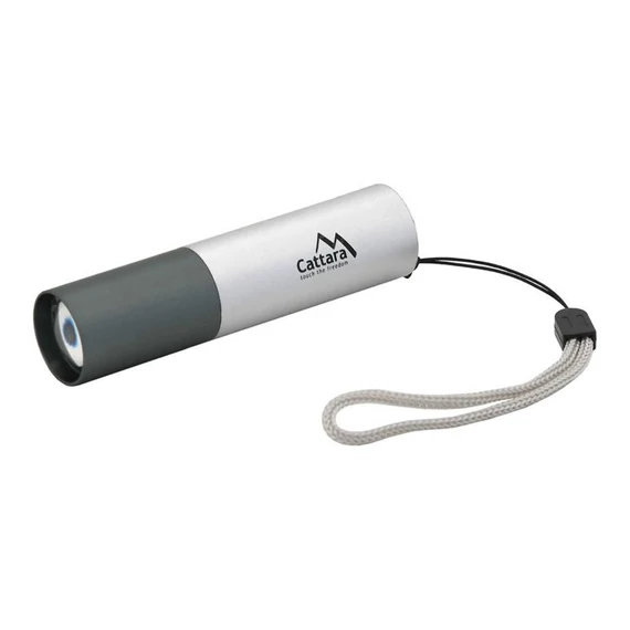Nabíjateľná LED baterka ZOOM – 120 lm, strieborná šedá 13164