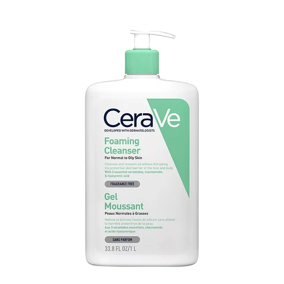 CeraVe Foaming Cleanser – Čistiaci gél pre normálnu až mastnú pleť, 1000 ml 2022289