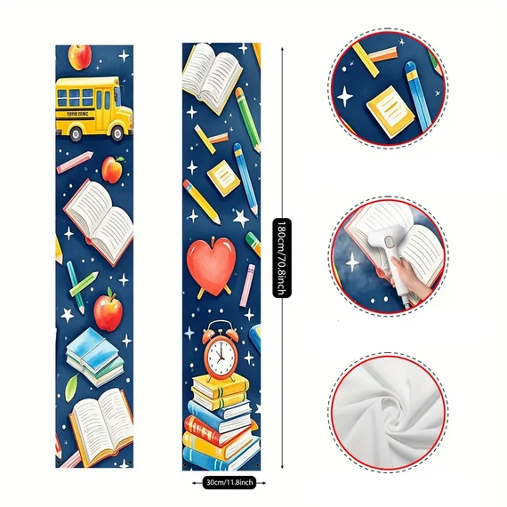 1 pár dekorácií na dvere Back to School – sada dekoratívnych panelov – 180 × 30 cm NG3033580