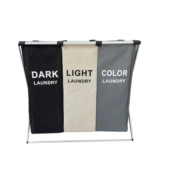Skladací kôš na bielizeň s 3 priehradkami holm0739