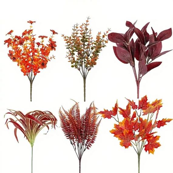16-dielna jesenná súprava umelých kytíc – UV-odolná dekorácia na vonkajšie aj vnútorné použitie RH248410