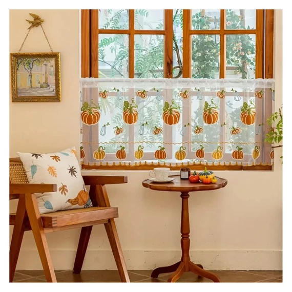 Záclona s výšivkou tekvíc – 80 × 55 cm LF5238390