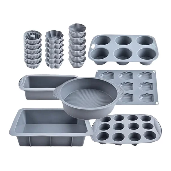 24-dielna Silikónová Forma na Pečenie (Sivá) FR410278-2