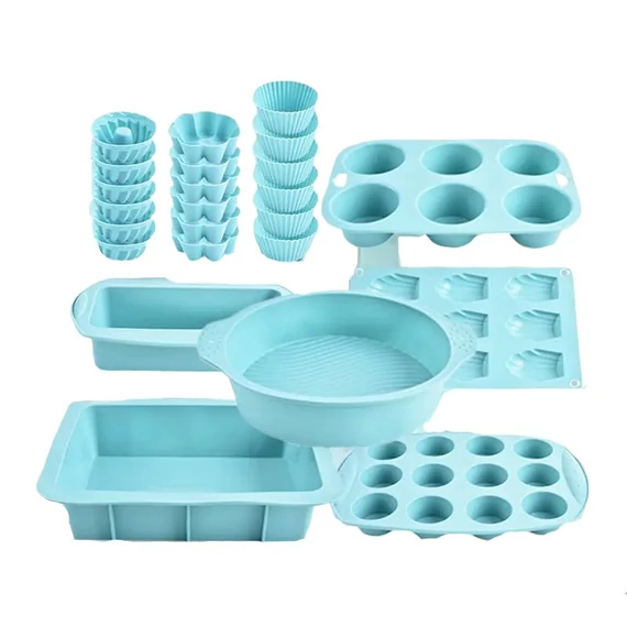 24-dielna Silikónová Forma na Pečenie (Modrá) FR410278-3