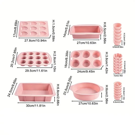 24-dielna Silikónová Forma na Pečenie (Ružová) FR410278