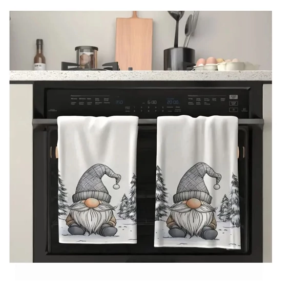 Vianočná sada uterákov – 2 kusy, s motívom škriatkov, 40×60 cm – AQ1816998