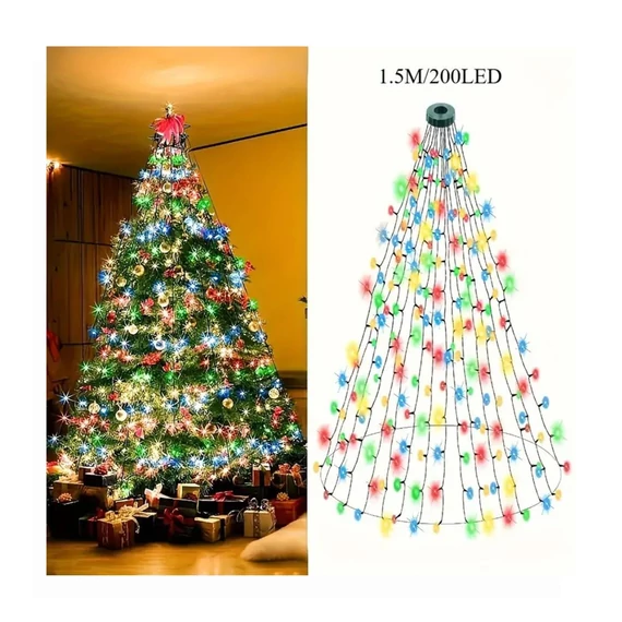 Vianočné LED reťazové svetlá – 1,5 m, 200 LED diód, viacfarebné – CL380681-4