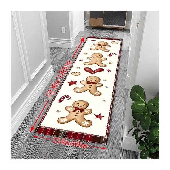 Vianočný behúň – 60 × 180 cm, vzor Gingerbread – PM588342