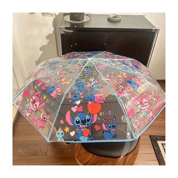 Detský dáždnik – vzor Stitch, priehľadný – PR4023429
