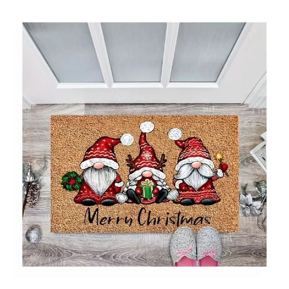 Vianočná rohožka – 40×60 cm, vzor Merry Christmas elf – UL45390
