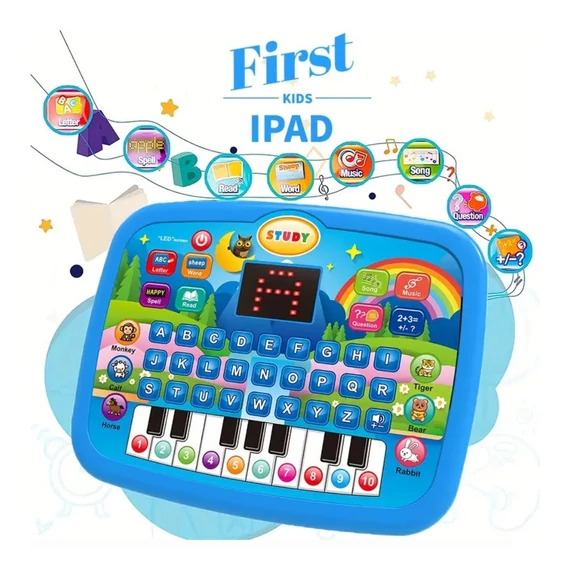 Detský vzdelávací tablet – prehráva hudbu a svieti, s 10 funkciami – UV380857